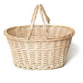 Oval Wicker Gift Baskets w/ 2 Swivel Handle (15"x11 1/2"x7"x13")